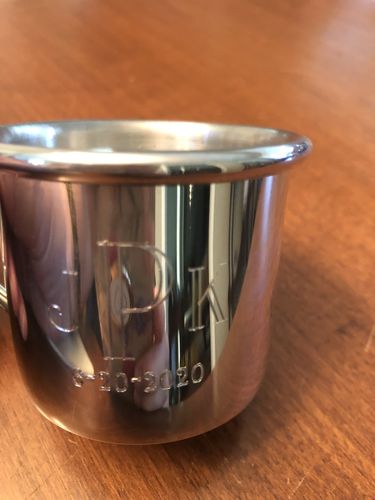 Elizabeth J. review of Easton Baby Cup with Cross in Pewter image 1 out of 1