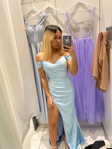 Customer photo review of Carmen Satin Gown - Blue