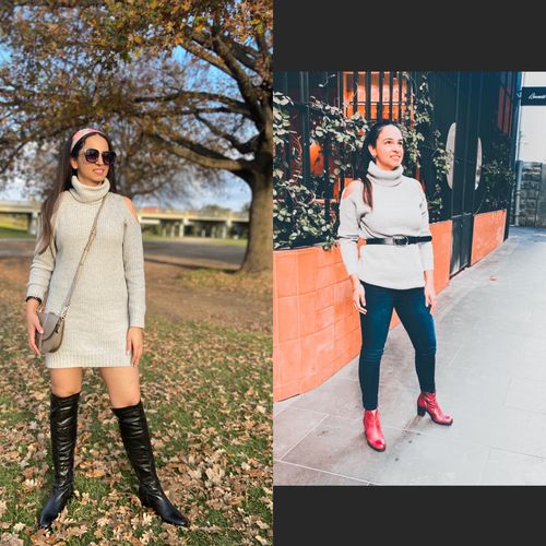 Customer photo review of Ava Sweater Dress