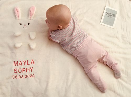 Customer photo review of Personalisierte Babydecken 75x100 cm - Babydecke mit Namen