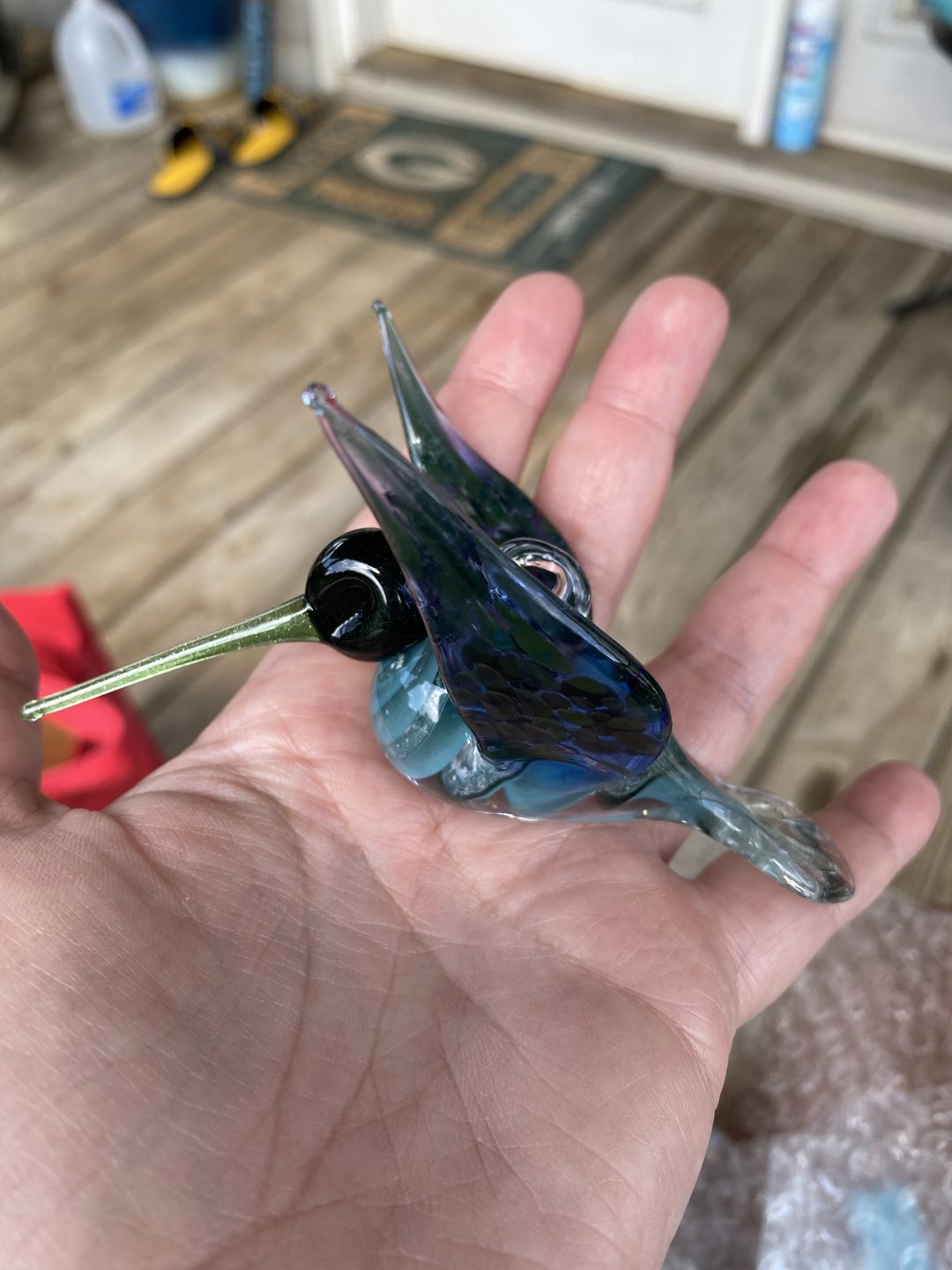 Customer photo review of Aqua Glass Hummingbird with Infused Ash