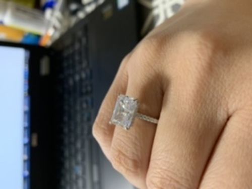 Customer photo review of 3.5Ct Elegant Radiant Cut Engagement Ring For Women In Sterling Silver