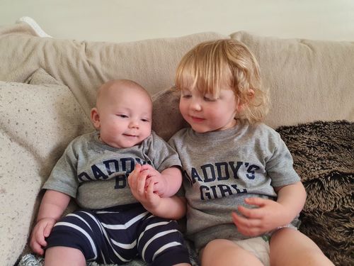 Customer photo review of Daddy & Daddy's Girl College Matching T-Shirts (MRK X)