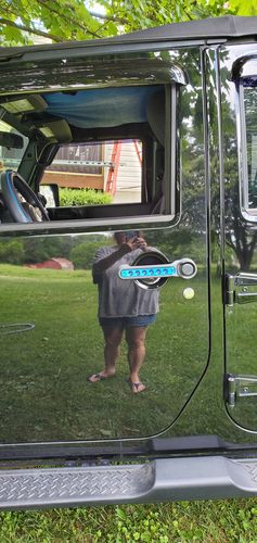 Customer photo review of Aluminum Door Grab Handle Inserts Cover for 11-18 Jeep Wrangler JK/ JKU, 4 Door