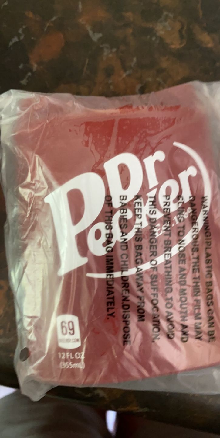 Customer photo review of Beersy “Dr P*cker” Silicone Sleeve Hide a Beer