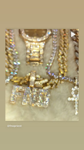 Customer photo review of Custom Made 2 Layer Block Letter Pendant