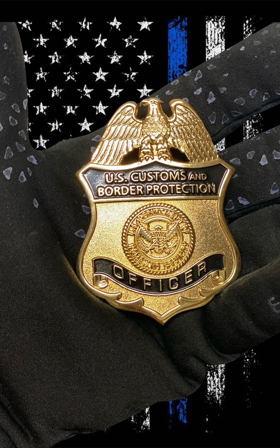 Customer photo review of US CBP Officer Customs and Border Protection Badge Solid Copper Replica Movie Props