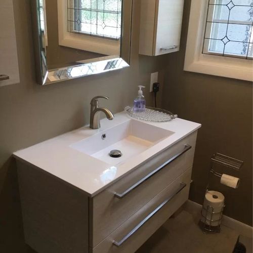 Customer photo review of Cela Floating Vanity