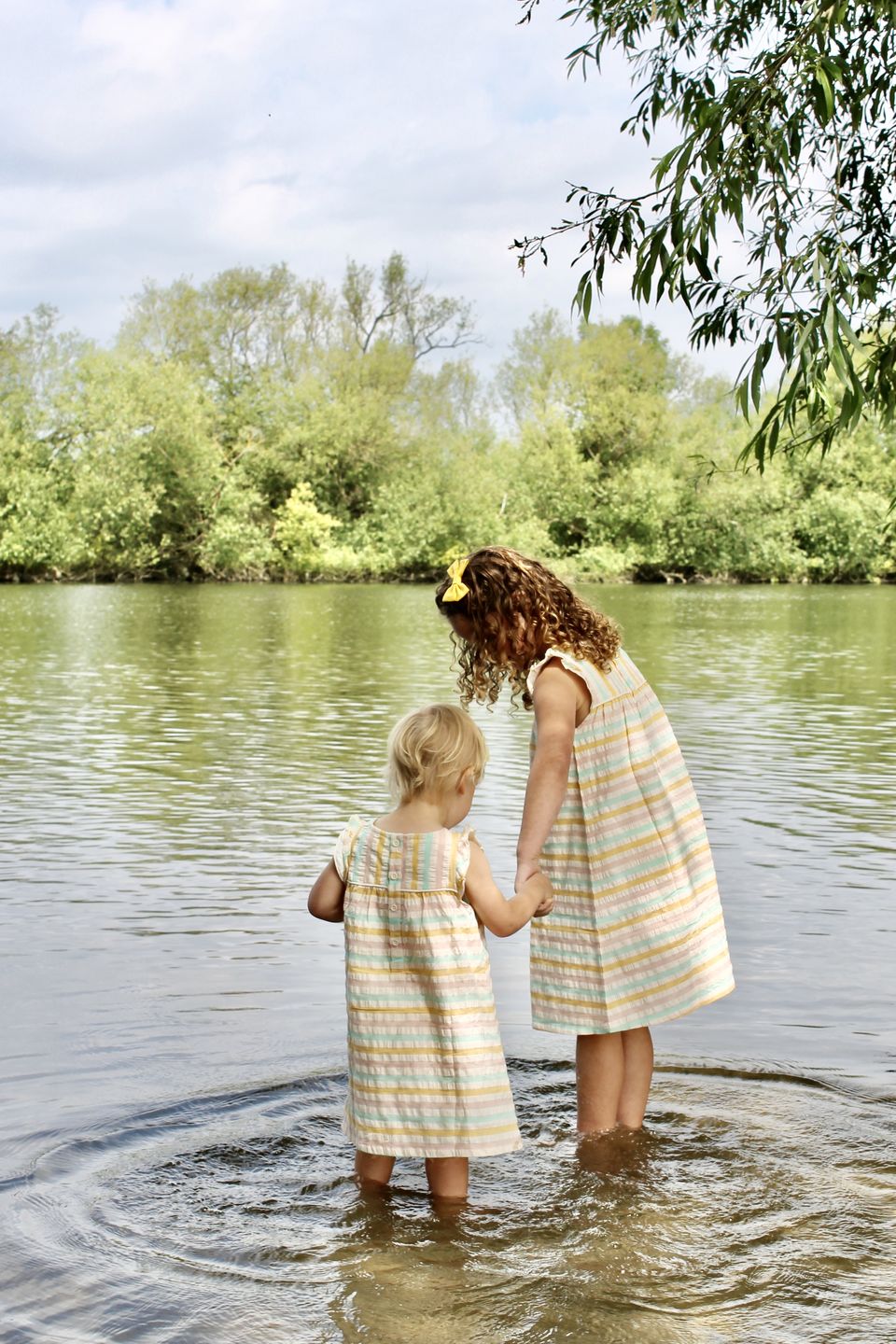 Customer photo review of Dusky Pink Seersucker Frill Dress