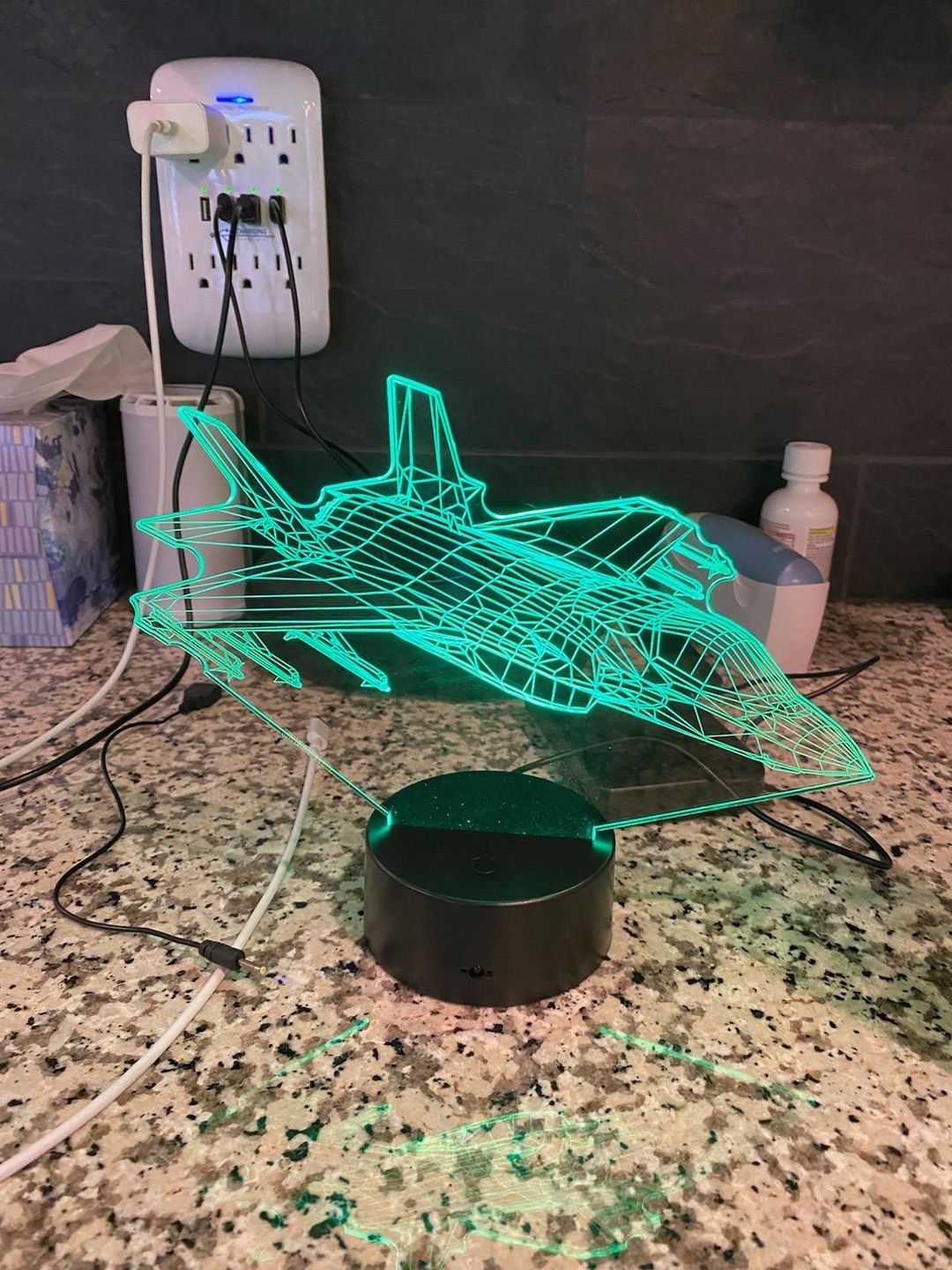 Customer photo review of F-35 Lightning II Multi-Role Fighter Jet - 3D Optical Illusion Lamp