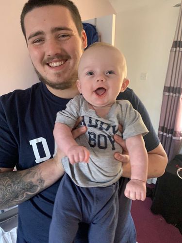 Customer photo review of Daddy & Daddy's Boy College Matching T-Shirts (MRK X)