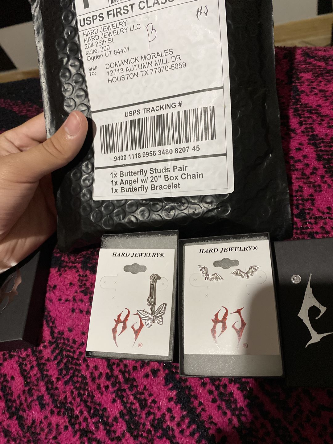 Customer photo review of HJ BUTTERFLY STUD EARRING