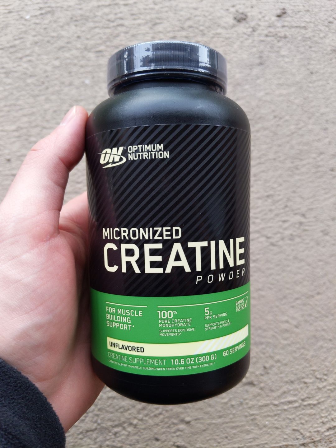 Customer photo review of Optimum Nutrition Micronized Creatine Powder 300 Gr