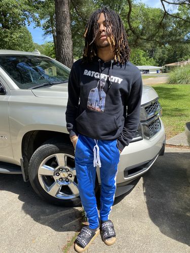 Customer photo review of Zip Pocket Dual Stripe Track Pants Black - Red (M4386PS)