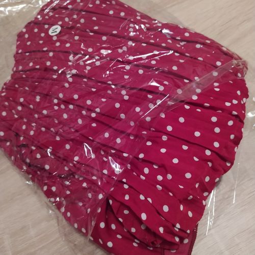 Customer photo review of Elegant dots prints pleated midi skirt A001#