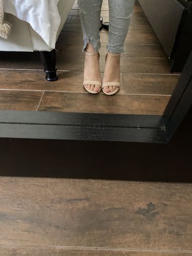 Customer photo review of Small Size Block Heel Ankle Strap Sandals SS352