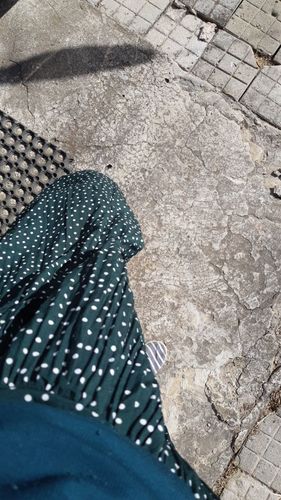 Customer photo review of Elegant dots prints pleated midi skirt A001#