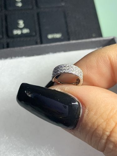 Customer photo review of Triple Stacked Micro Paved Gems Hinged Segment Ring