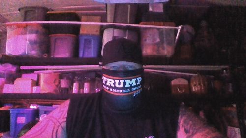 Customer photo review of Trump Keep America Great Mask/Headband