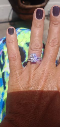 Customer photo review of 3.5Ct Elegant Radiant Cut Engagement Ring For Women In Sterling Silver