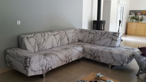 Customer photo review of Marbré - Housses Extensibles de Fauteuil et Canapé - La Maison des Housses
