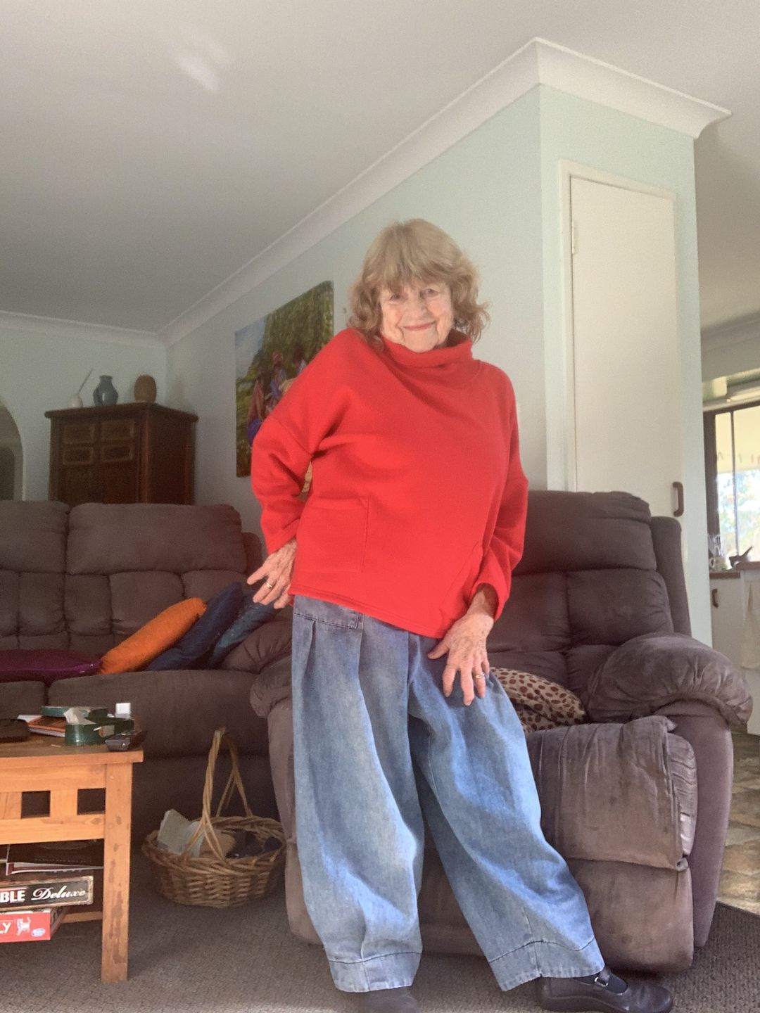 Customer photo review of Plus Size - Simple Pure Color Loose Jeans