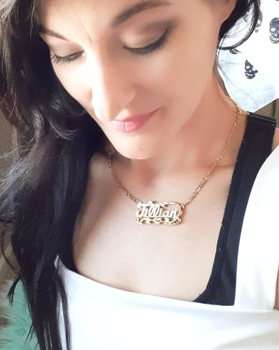 Customer photo review of Double Plated Name Necklace