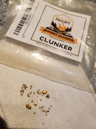 Customer photo review of *New* 2020 NUGGET RESERVE 'CLUNKER' Gold Paydirt Panning Unsearched