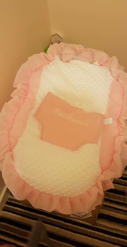 Customer photo review of Personalised Pink Frilly Bling Baby Bean Bag