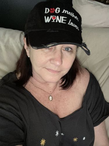 Customer photo review of Dog Mother Wine Lover Distressed Classic Hat