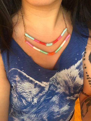 Customer photo review of Carrie Two-Strand Upcycled Necklace