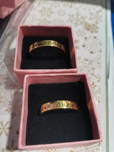 Customer photo review of Handstampped Name Rings