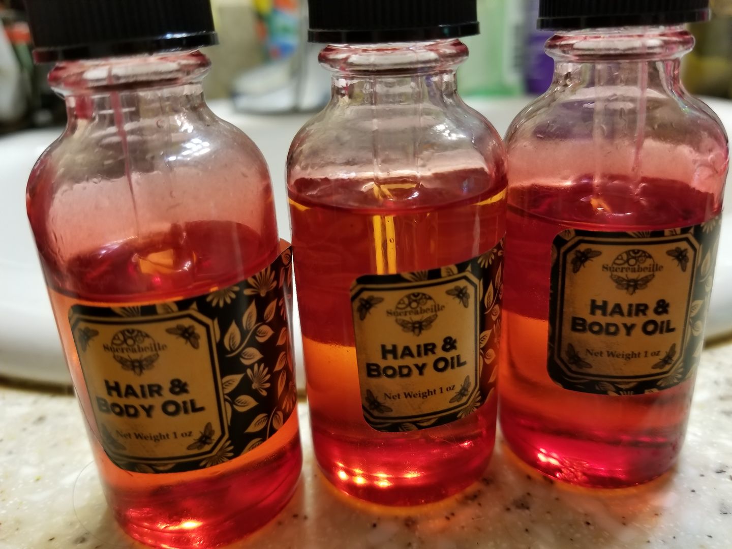 Customer photo review of Hair and Body Oil