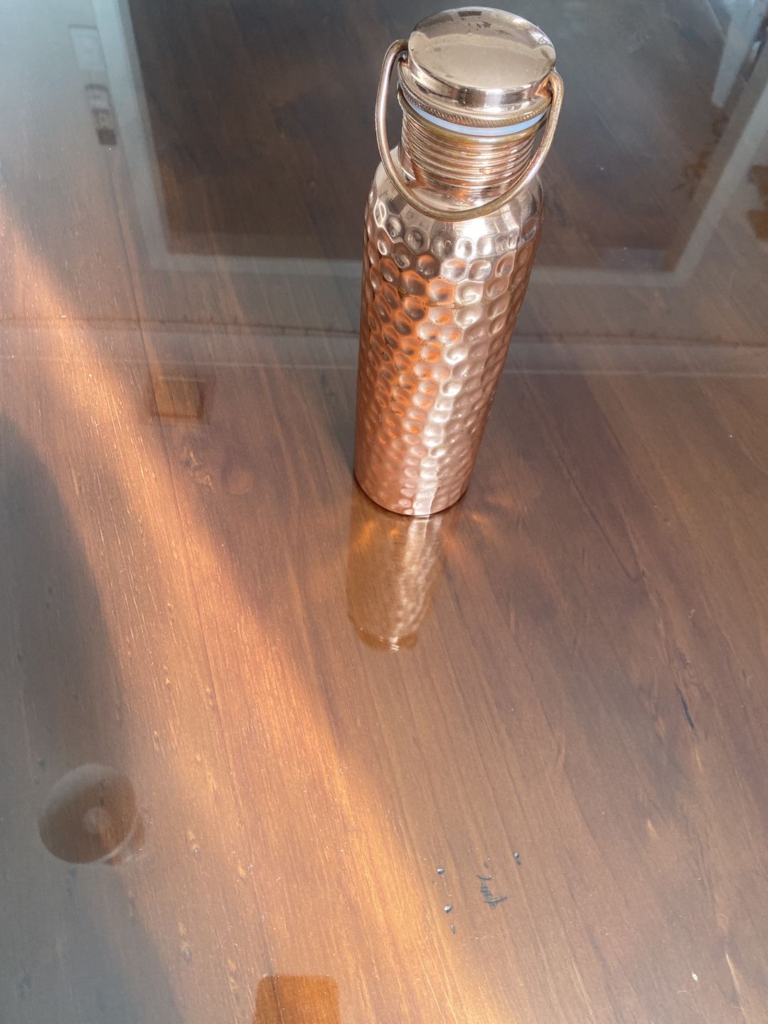Customer photo review of Copper Water Bottle