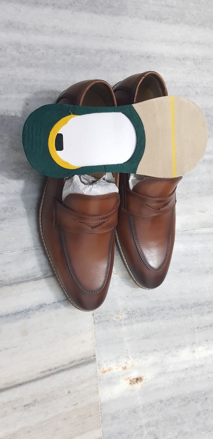 Customer photo review of Cognac Penny Loafers