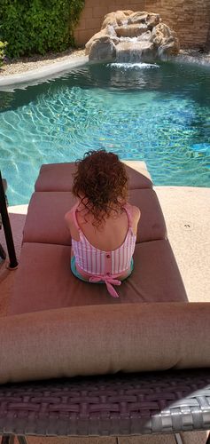 Customer photo review of The Mini Lounger Top | Pink & White Stripe