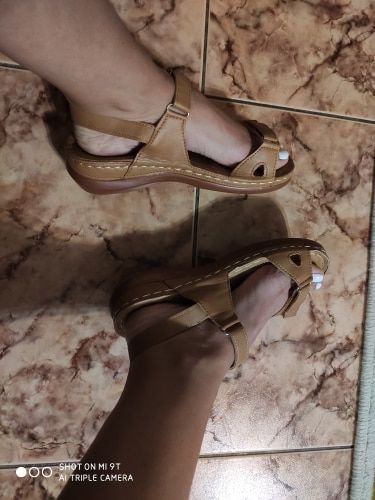 Customer photo review of Dr. Care  - Premium Faux Leather Orthopedic Women Sandals