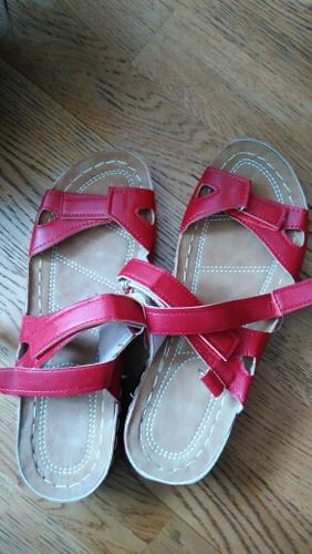 Customer photo review of Dr. Care  - Premium Faux Leather Orthopedic Women Sandals