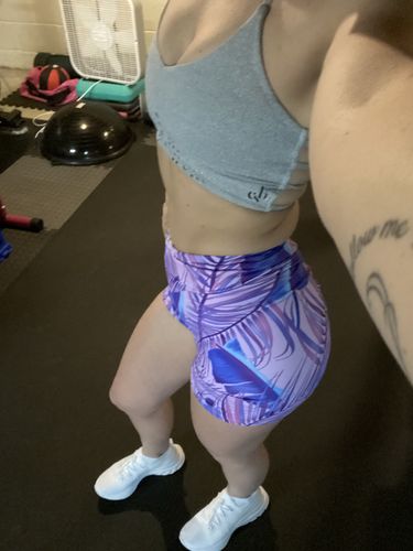 Customer photo review of Tropical Purple Booty Short