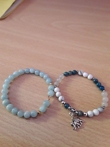 Customer photo review of BRACELET  AIGUE MARINE 6 MM