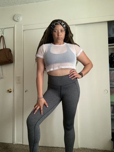 Customer photo review of Back-Pocket Active Butt Lift Leggings - Salt & Pepper