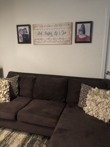 Customer photo review of Custom Name and Sheet Music Canvas - Ready to Hang