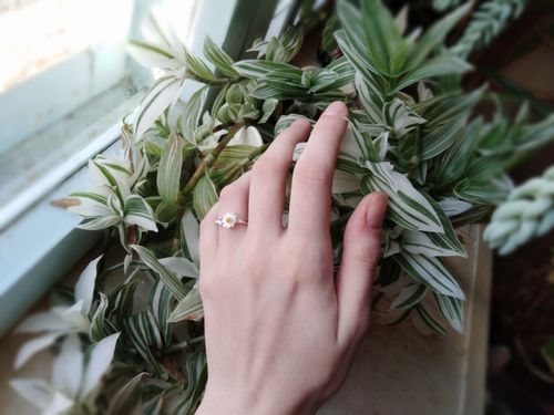 Customer photo review of Gänseblümchenring aus 925er Sterlingsilber - verstellbar