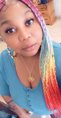 Customer photo review of Aqua Rosa Crystal Pendant