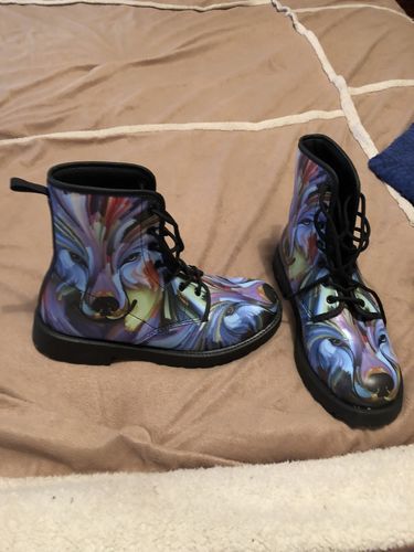 Customer photo review of Colorful Wolf Handcrafted Boots