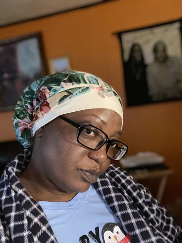 Customer photo review of Locs & Natural Hair Satin Lining Bonnets