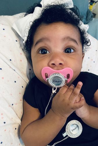 Customer photo review of Custom options for Luxury Pacifier™