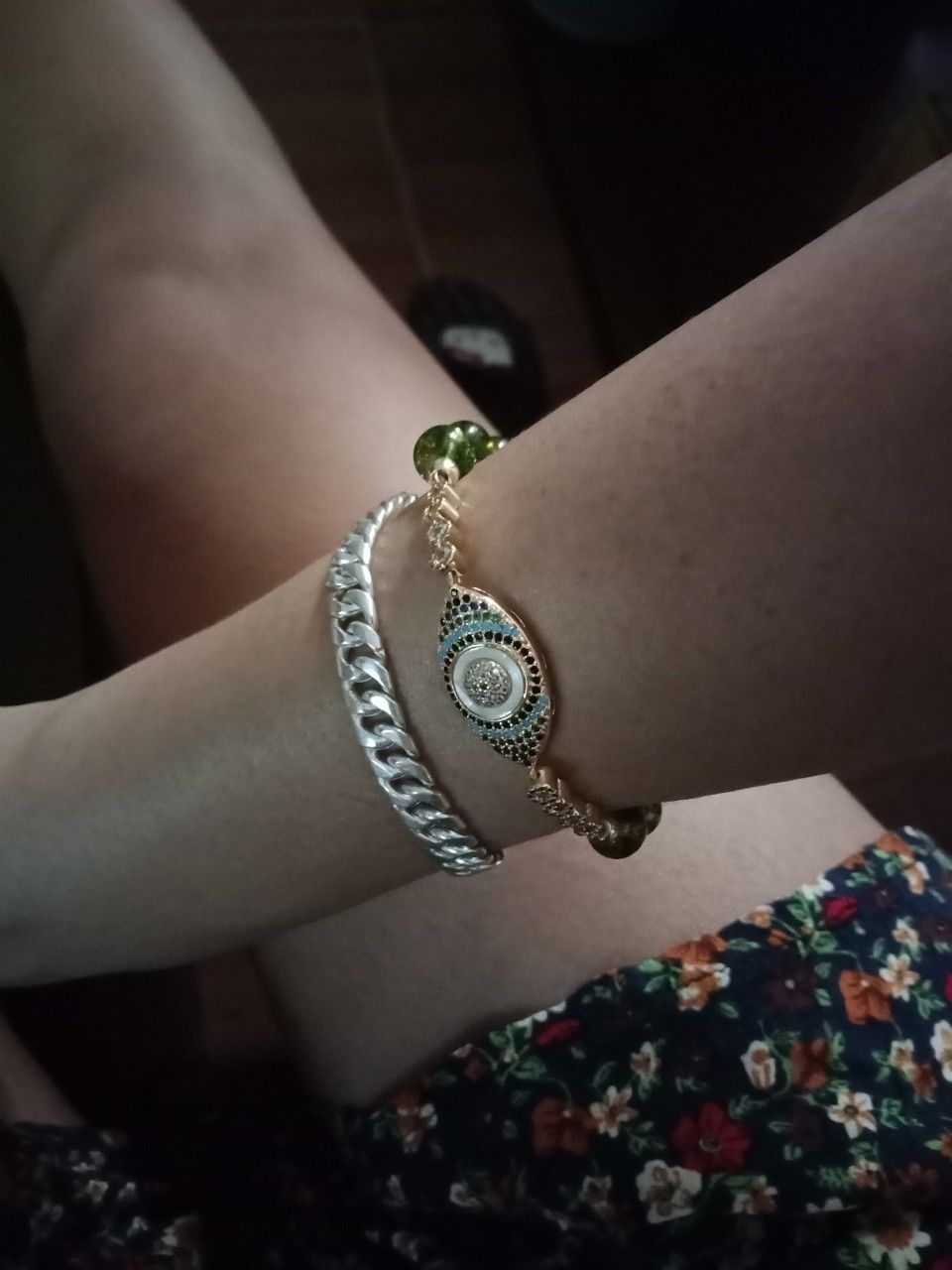 Customer photo review of Natural Peridot Abundance Bracelet