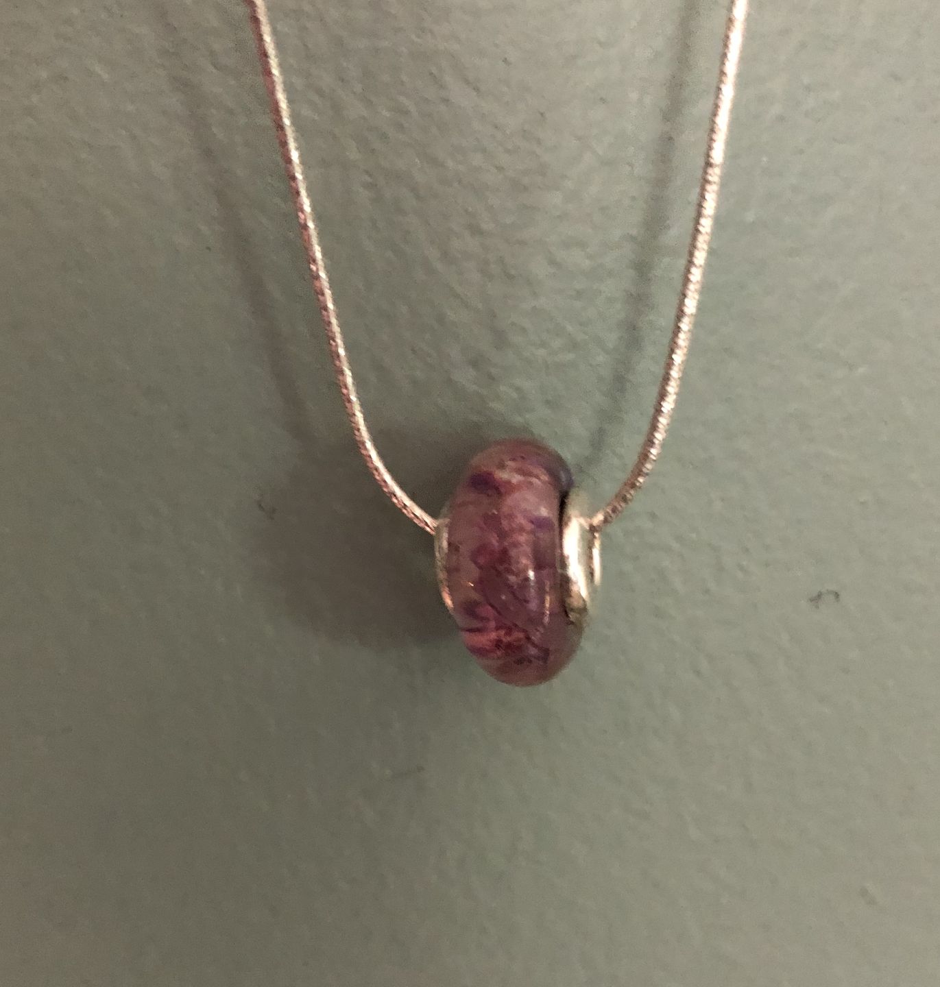 Customer photo review of Glass Cremation Bead - Pandora Compatible
