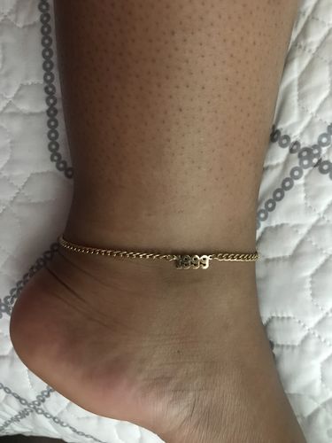Customer photo review of Birth date anklet
